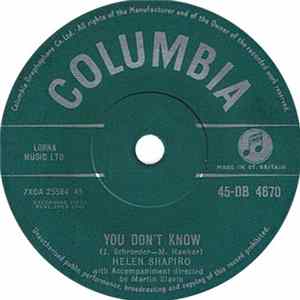 Helen Shapiro - You Don't Know Mp3