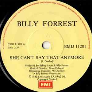 Billy Forrest - She Can't Say That Anymore Mp3