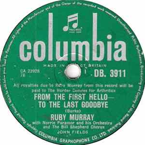 Ruby Murray With Norrie Paramor And His Orchestra And The Bill Shepherd Chorus - From The First Hello-To The Last Goodbye / Heart Mp3
