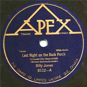 Billy Jones - Last Night On The Back Porch / Oh! You Little Sun-Uv Er-Gun Mp3