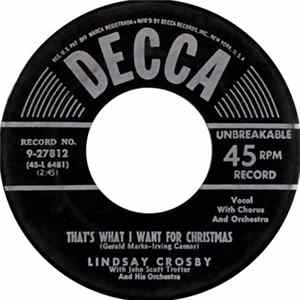 Lindsay Crosby With John Scott Trotter And His Orchestra - That's What I Want For Christmas Mp3