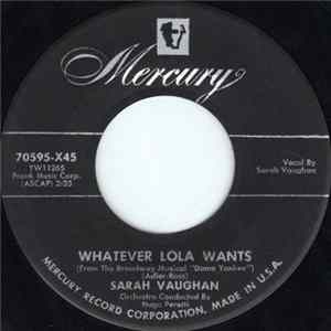 Sarah Vaughan - Whatever Lola Wants / Oh Yeah Mp3