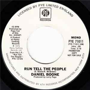 Daniel Boone - Run Tell The People Mp3