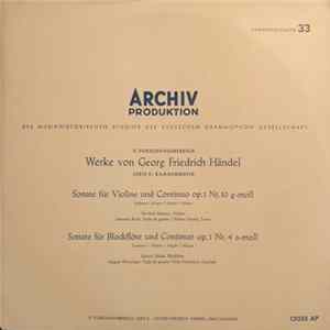 Georg Friedrich Händel, Ilse Brix-Meinert, Johannes Koch, Walter Gerwig, Gustav Scheck, August Wenzinger, Fritz Neumeyer - Werke von Georg Friedrich Händel Mp3