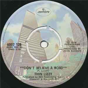 Thin Lizzy - Don't Believe A Word Mp3