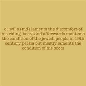 elizabeth Veldon - C J Wills (MD) Laments The Discomfort Of His Riding Boots And Afterwards Mentions The Condition Of The Jewish People In 19th Century Persia But Mostly Laments The Condition Of His Boots Mp3