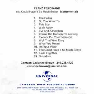 Franz Ferdinand - You Could Have It So Much Better (Instrumentals) Mp3